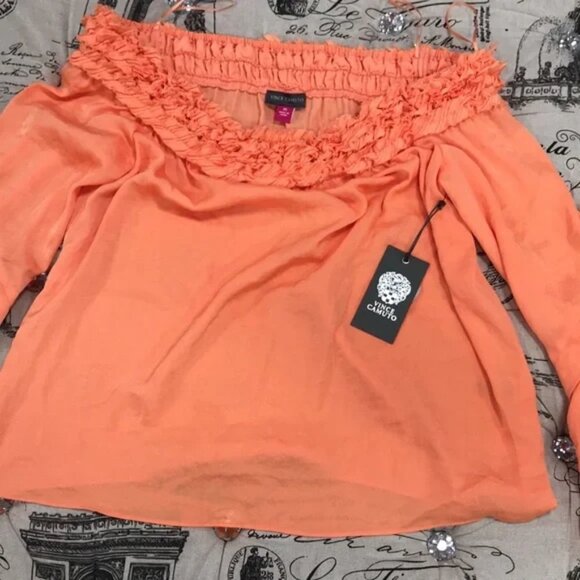 Vince Camuto Bell Sleeve Off Shoulder Blouse - Picture 6 of 7